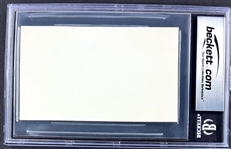 Heinie Manush Signed Index Card  (Encapsulated Beckett Authentic)