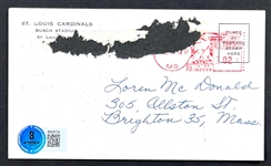 1951 The Cardinals Introduce Bill Sarni Signed Postcard (Beckett Authentic)