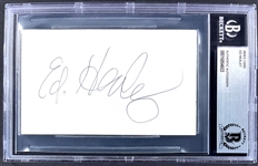 Ed Healy Signed Index Card  (Encapsulated Beckett Authentic)