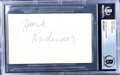 Hunk Anderson Signed Index Card  (Encapsulated Beckett Authentic)