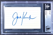 Jack Kemp Signed Index Card  (Encapsulated Beckett Authentic)