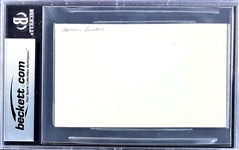 Marshal Goldberg Signed Index Card  (Encapsulated Beckett Authentic)