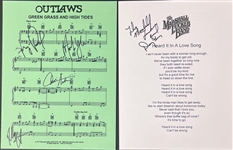 Rock Lyric Sheet Collection (10) Incl. Marshall Tucker Band, Foghat, Canned Heat and Others (Beckett Authentic)