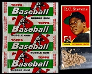 1958 Topps 1-Cent Wrapper Trio (3) Plus Cards and Gum from the Packs