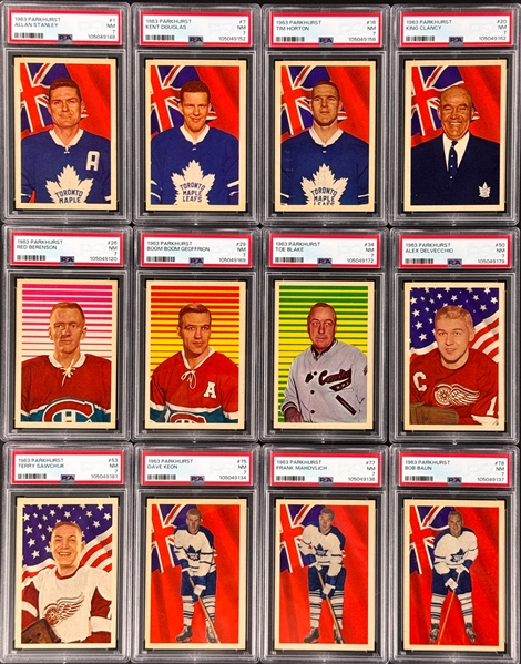 HIGH GRADE 1963 Parkhurst Hockey Complete Set (99) Incl. 59 PSA-Grdaed Cards Plus 21 Extras