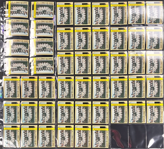 1972 Topps Hockey #1 Boston Bruins Stanley Cup Champs Hoard of 50