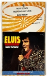 1977 Elvis Presley RCA Record Store Poster for Way Down / Pledging My Love (PB-10998) and SEALED 45 Single with Retail Rack Backer