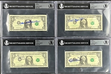 Baseball Hall of Famer GEM MINT 10 Signed $1 Dollar Bill Collection (8) (ALL Encapsulated by Beckett Authentic)