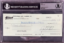Johnny Cash Signed "House of Cash" Check to Marty Stuart (Encapsulated Beckett Authentic)