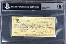 Brian Wilson (Beach Boys) Signed Check (Encapsulated Beckett Authentic)