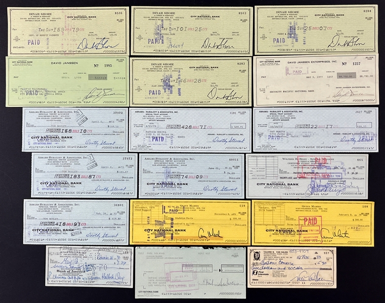 TV Stars Signed Check Collection (51) Incl. Bill Bixby, Susan Dey, Pat Morita and Many Others (Beckett Authentic)