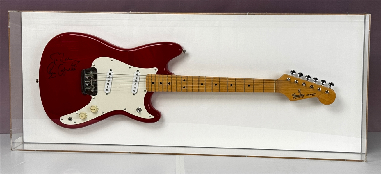 Elvis Costello Signed Fender Electric Guitar in Shadowbox Display (Beckett Authentic)