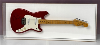 Elvis Costello Signed Fender Electric Guitar in Shadowbox Display (Beckett Authentic)