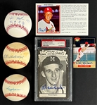 Baseball Hall of Famers Signed Collection (6) Incl. Ted Williams, Stan Musial and Others (Beckett Authentic)