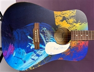 Peter Max “Bootprint - Apollo 11 Fender Acoustic Guitar with Buzz Aldrin signed Pickguard (JSA)