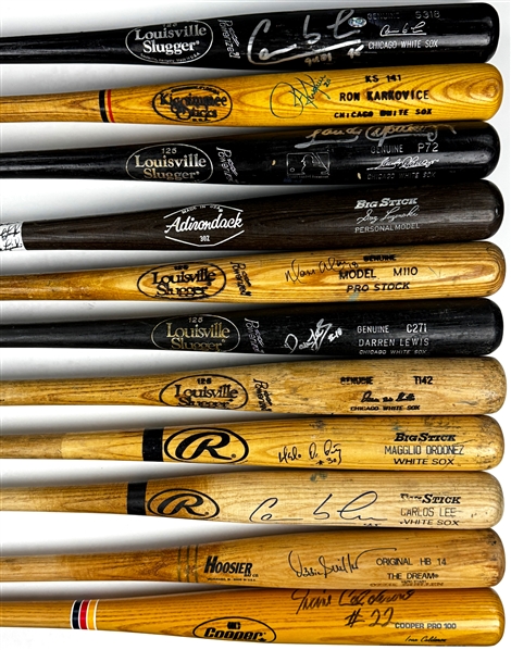Chicago White Sox Game Used Bat Collection (31) Inlc. Many Signed Bats (Beckett Authentic)