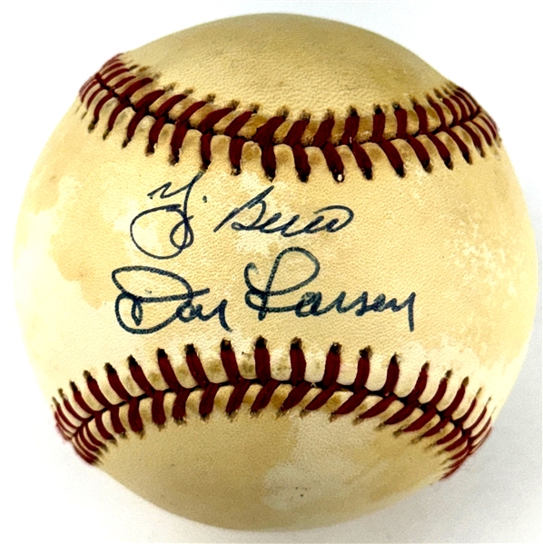 Yogi Berra and Don Larsen Signed Baseball – 1956 WS Perfect Game Battery! (Beckett Authentic) 