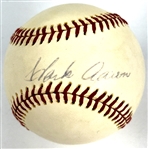 1976 Hank Aaron Single Signed Baseball (OAL MacPhail) (Beckett Authentic)