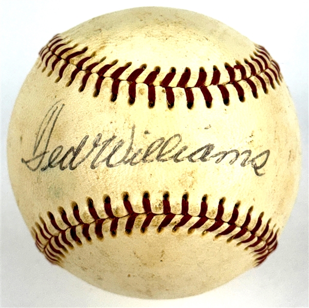 1960s Ted Williams Single Signed Baseball (OAL Cronin) (Beckett Authentic)