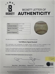 1960's Ted Williams Single Signed Baseball (OAL Cronin) (Beckett Authentic)