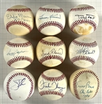 500 Home Run Hitters Single Signed Baseballs (9) Incl. Willie Mays, Reggie Jackson and Others (Beckett Authentic)