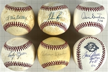 300 Game Winners Single Signed Baseballs (6) Incl. Steve Carlton, Nolan Ryan and Others (Beckett Authentic)