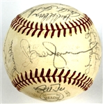 1973 American League All-Star Game Team Signed Baseball Incl. Catfish Hunter, Nolan Ryan, Thurman Munson (27 Signatures) (Beckett Authentic)