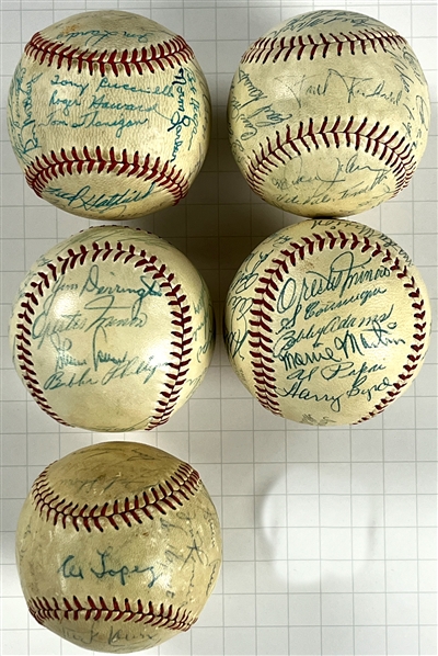 1954-58 Chicago White Sox Team Signed Baseballs (5) (Beckett Authentic)