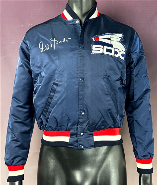 1980s Ozzie Guillen Signed Chicago White Sox Game Used Jacket (Beckett Authentic)