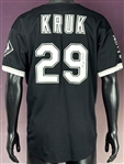 1995 John Kruk Signed Chicago White Sox Game Used Black Home Jersey - From 1999 Kruk Charity Auction (Beckett Authentic)