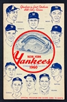 1960 New York Yankees Scorecard and Ticket Stub from June 8, 1960, with Mantle and Maris HRs