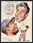 Mickey Mantle, Joe DiMaggio, Wilie Mays, Yogi Berra and Pete Rose Signed 1974 51st Annual NY Baseball Writers Dinner Scorebook (Beckett Authentic)
