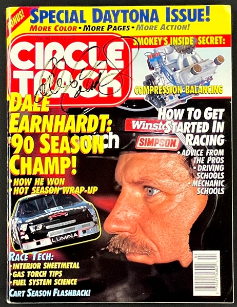 Dale Earnhardt Signed <em>Circle Track</em> Magazine (Beckett Authentic)