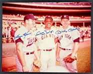 Mickey Mantle, Willie Mays and Harmon Killebrew Signed 11x14 Inch Photo (Beckett Authentic)