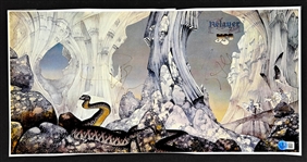 Yes <em>Relayer</em> LP Cover Poster Signed by Steve Howe and Christopher Squire (Beckett Authentic)