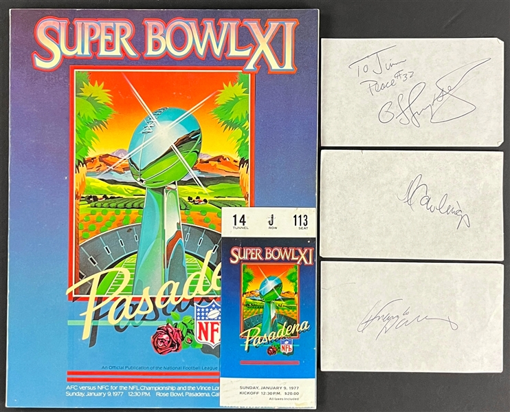 1977 O.J. Simpson and Al Cowlings! Cut Signatures Acquired at 1977 Super Bowl Along with Franco Harris (Beckett Authentic)