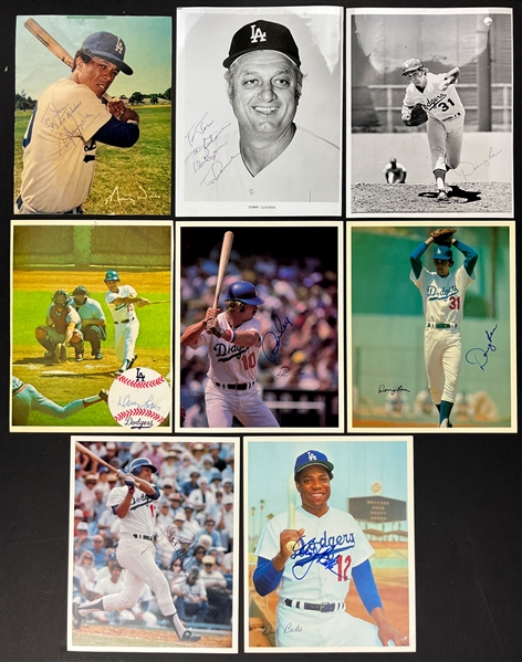 1970s-80s Los Angeles Dodgers Signed 8x10 Photos (14) Incl. Lasorda, Garvey and Others (Beckett Authentic)