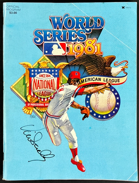 Vin Scully Signed 1981 World Series Program (Beckett Authentic)