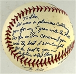 Gary Carter Signed Baseball with Full Panel Note to Doc Gooden (Beckett Authentic)