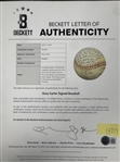 Gary Carter Signed Baseball with Full Panel Note to Doc Gooden (Beckett Authentic)