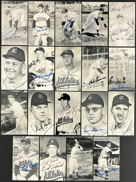 1950s-60s Cleveland Indians Signed 3 1/2 x 5 1/2 Team Photos (75) (Beckett Authentic)