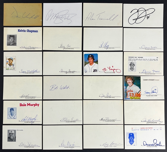 1970s Baseball Stars Signed Index Card Collection (1,068) Incl. Ryne Sandberg, Dave Winfield, Frank Thomas and Others (Beckett Authentic)