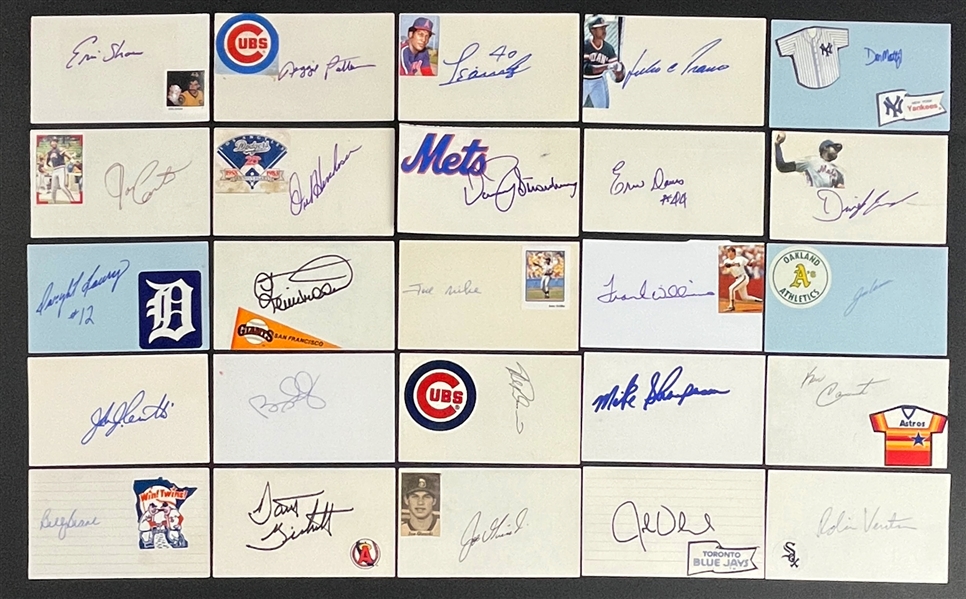 1980s Baseball Stars Signed Index Card Collection (1,087) (Beckett Authentic)
