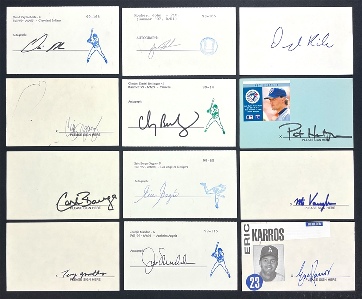 1990s Baseball Stars Signed Index Card Collection (1,549) Incl. Vlad Guerrero, Beltre, Rolen and Billy Wagner (Beckett Authentic)