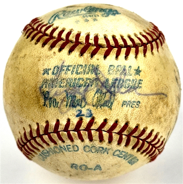 1977 World Series Warm Up Baseball Signed by Reggie Jackson (Beckett Authentic)