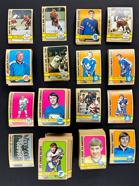 1972 Topps Hockey Collection of 1200+ Cards with Duplication