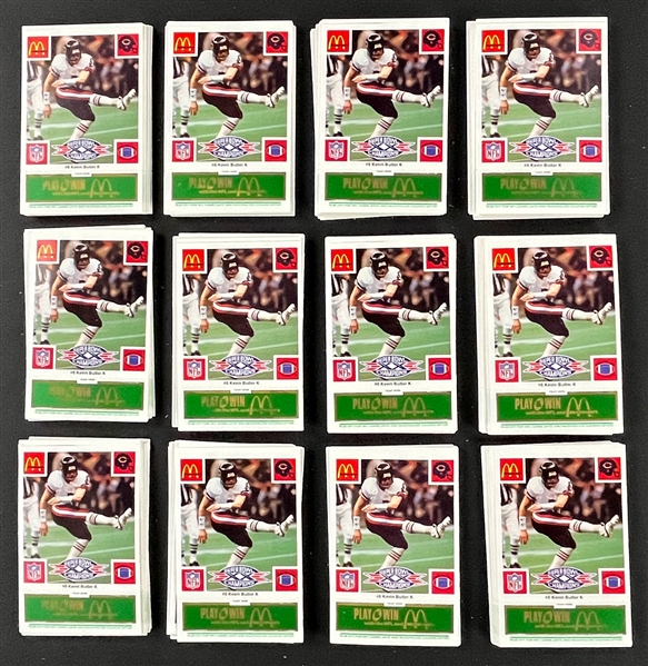 1986 McDonalds "Play & Win" Chicago Bears 25 Complete Sets of 24 Cards - All UNSCRATCHED