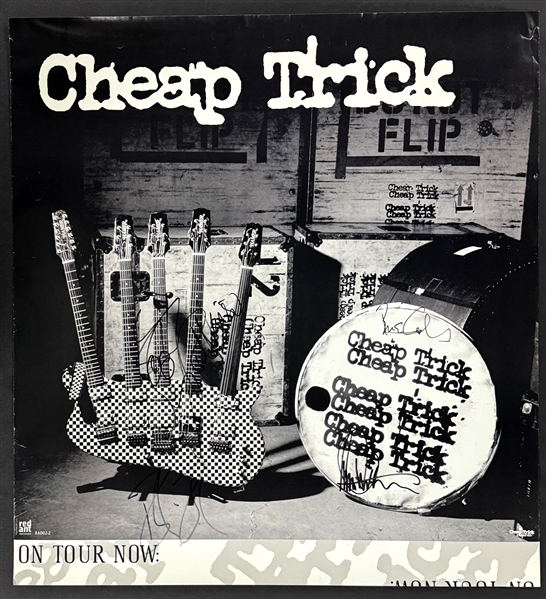 1997 Cheap Trick Band-Signed Concert Tour Poster - Robin Zander, Bun E. Carlos, Tom Petersson and Rick Nielsen (Beckett Authentic) 