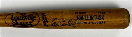 1986-89 Carlton Fisk Chicago White Sox Signed Louisville Slugger Professional Model Team Index Bat