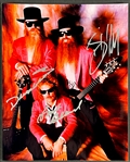 ZZ Top Band Signed 8x10 Photo - Billy Gibbons, Frank Beard & Dusty Hill (Beckett Authentic) 
